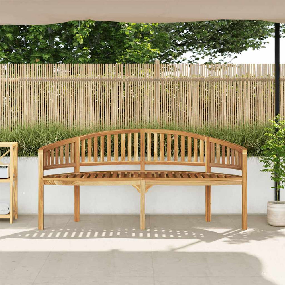 Banana-shaped bench, 180cm, solid teak wood