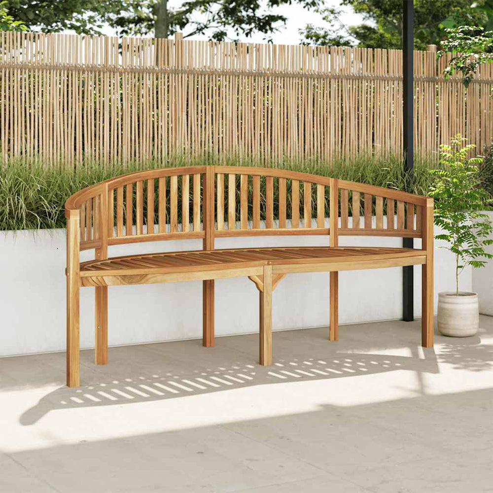 Banana-shaped bench, 180cm, solid teak wood