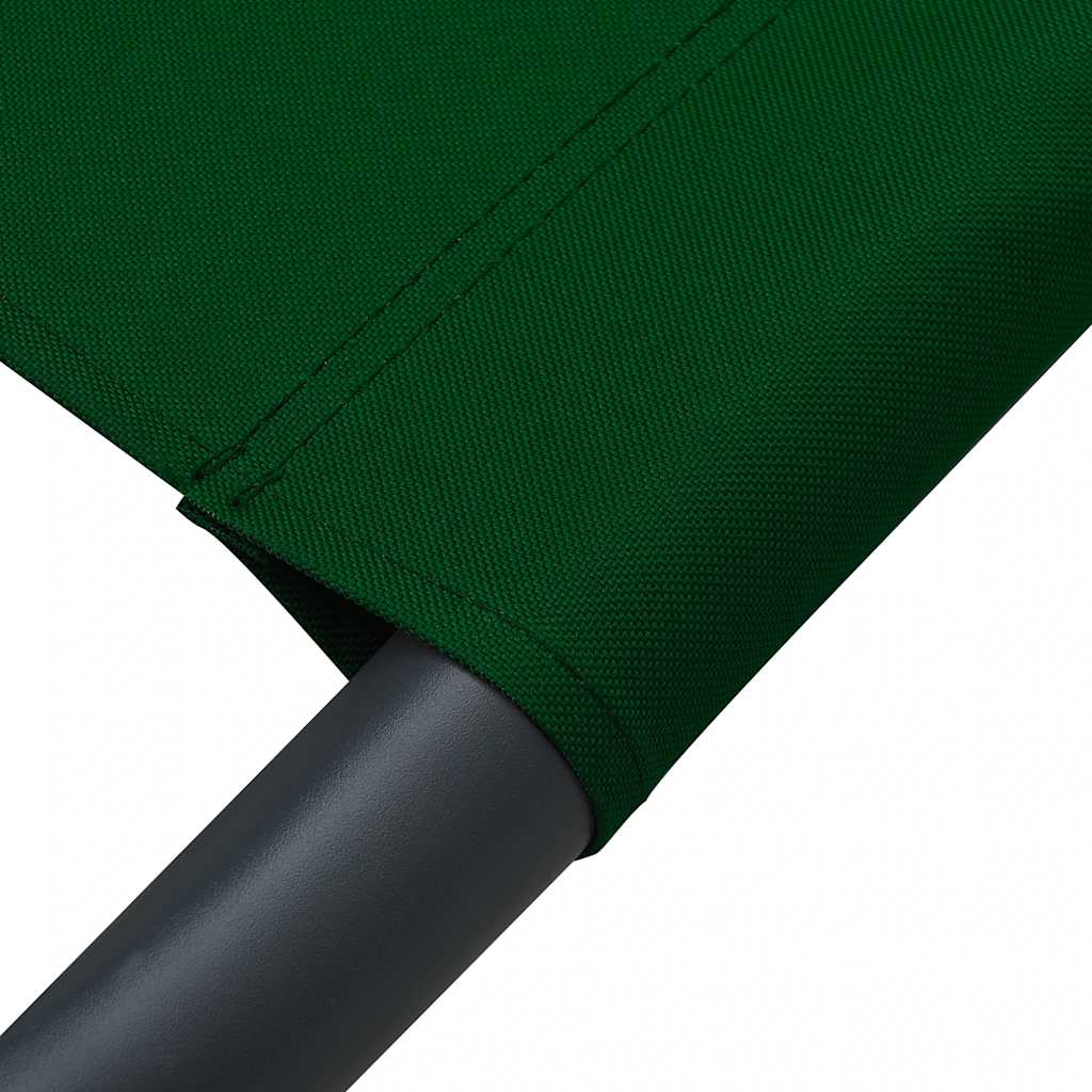 Outdoor reclining sun lounger with canopy and pillows, green