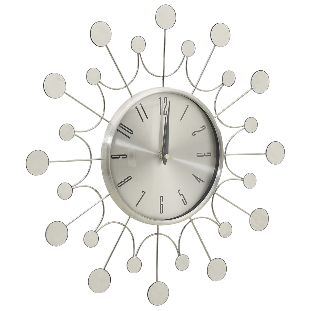 Wall clock, silver, 40cm, metal