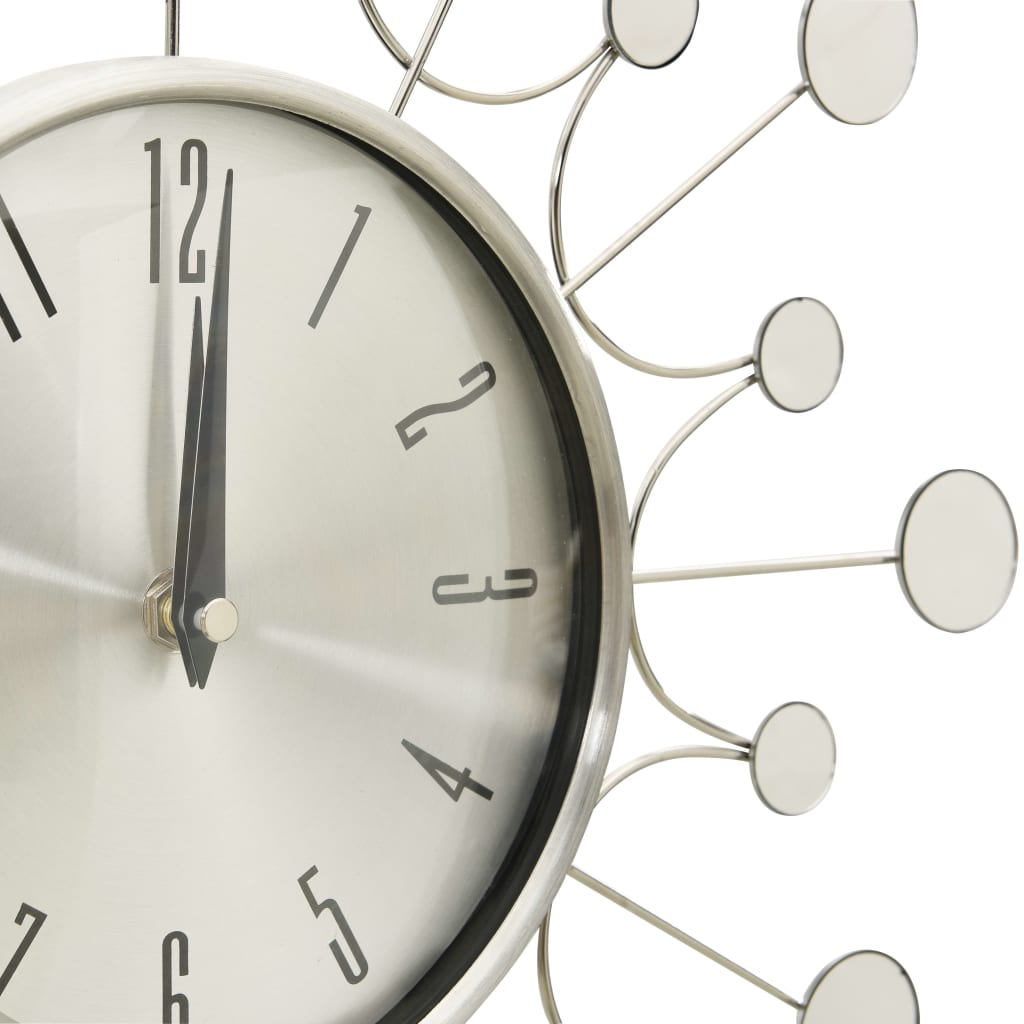 Wall clock, silver, 40cm, metal
