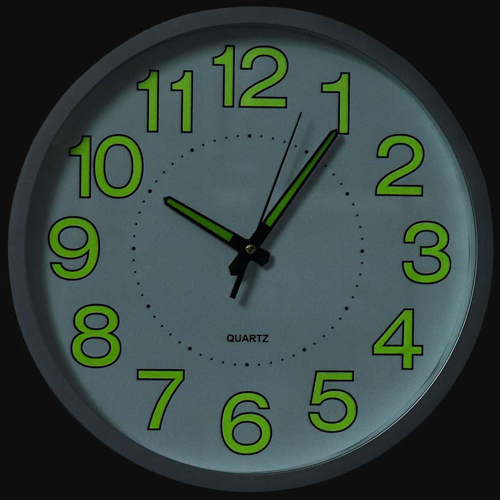 Luminous wall clock, white, 30cm