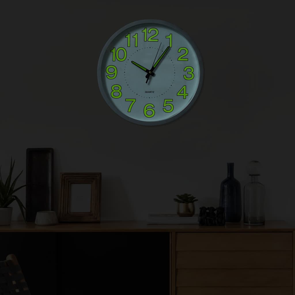 Luminous wall clock, white, 30cm