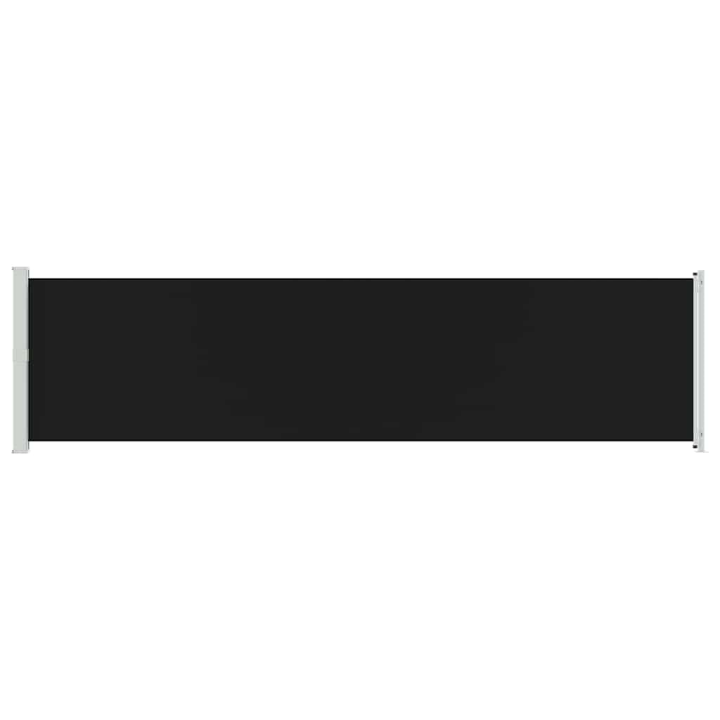 Retractable side patio awning, black, 600x160cm