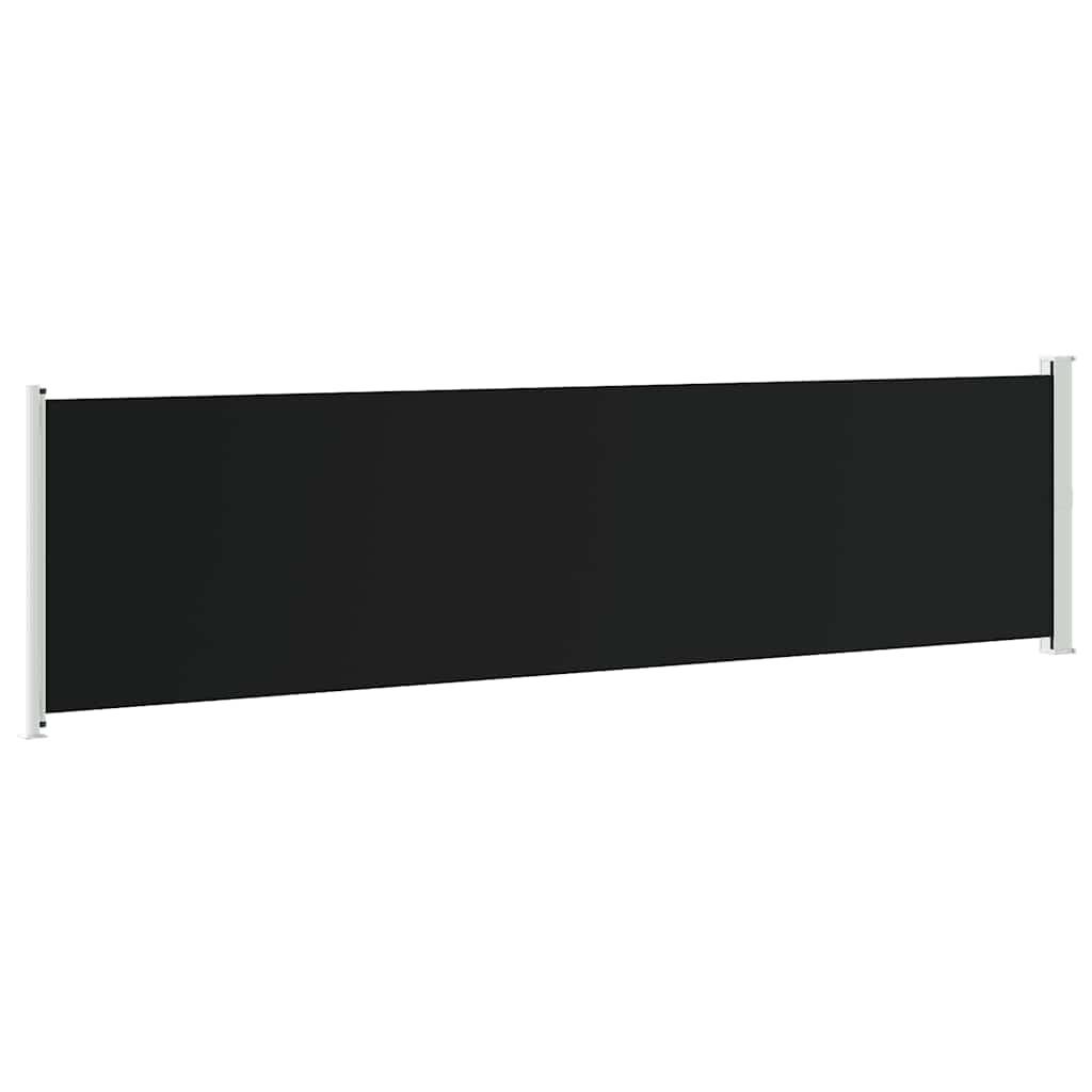 Retractable side patio awning, black, 600x160cm