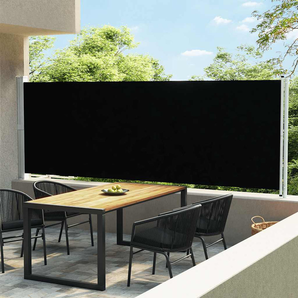 Ištraukiama šoninė kiemo markizė, juodos spalvos, 600x160cm