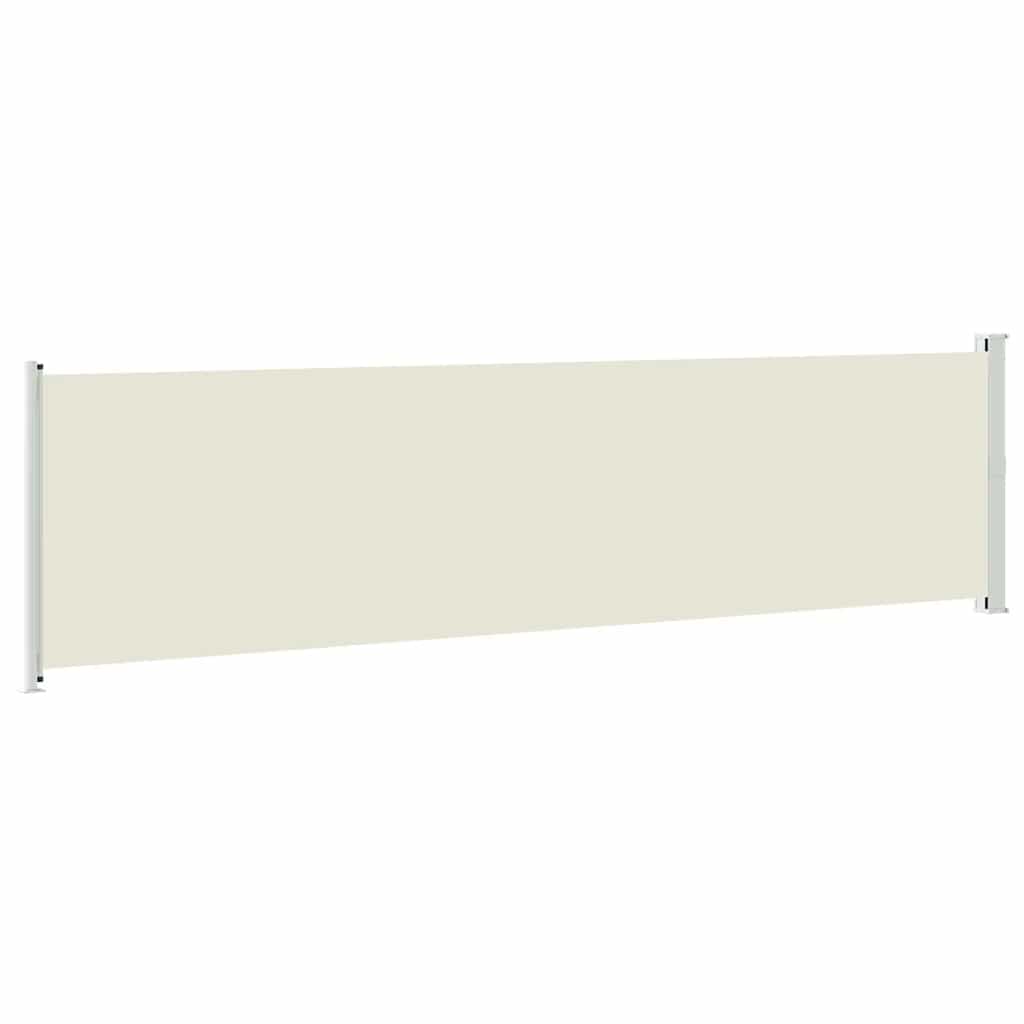 Ištraukiama šoninė kiemo markizė, kreminės spalvos, 600x160cm