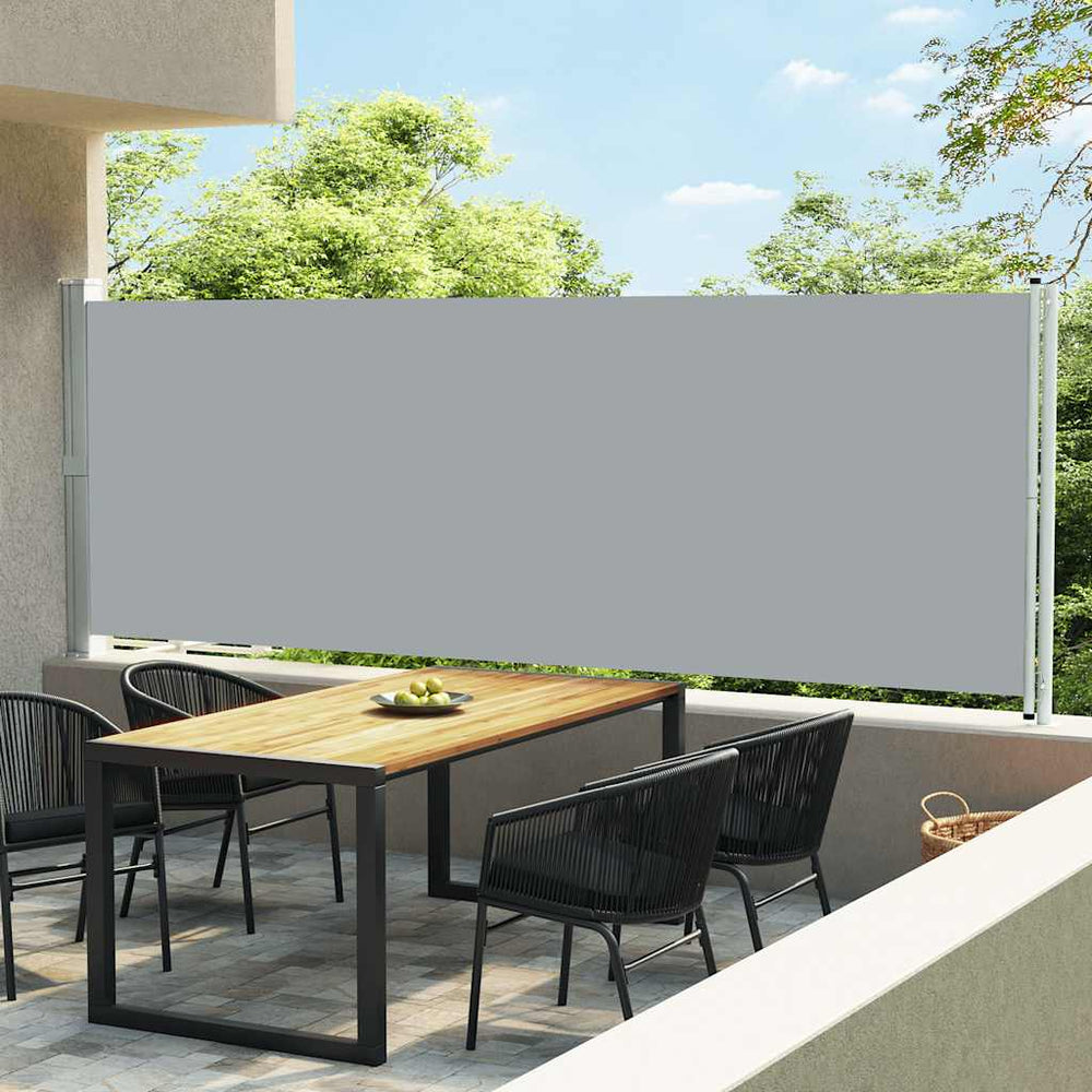 Ištraukiama šoninė kiemo markizė, pilkos spalvos, 600x160cm