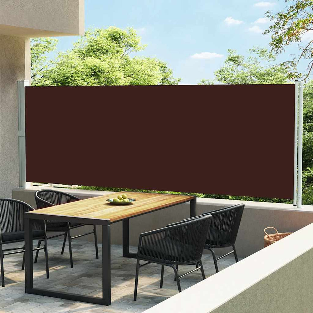 Ištraukiama šoninė kiemo markizė, rudos spalvos, 600x160cm