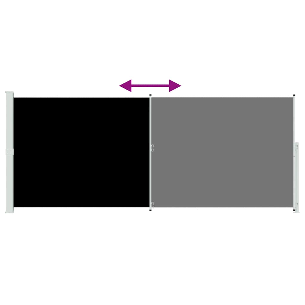 Retractable Side Awning, black, 200x500cm