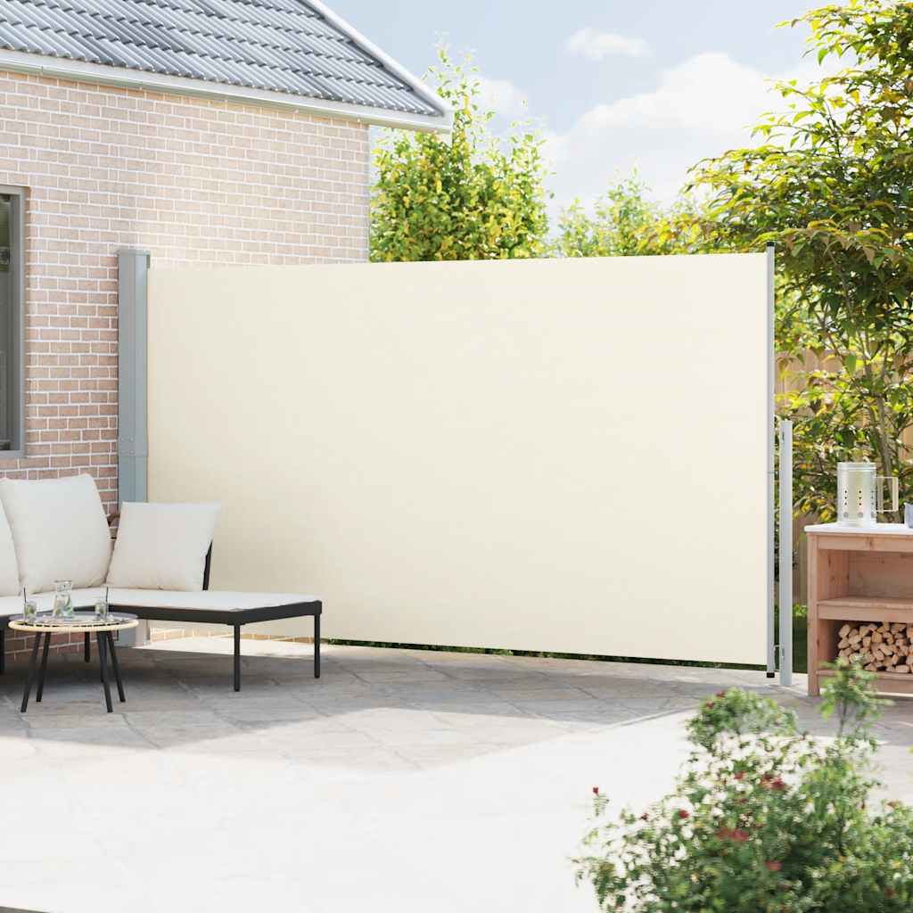 Izvelkams sānu pagalma ekrāns, krēmkrāsas, 200x500cm