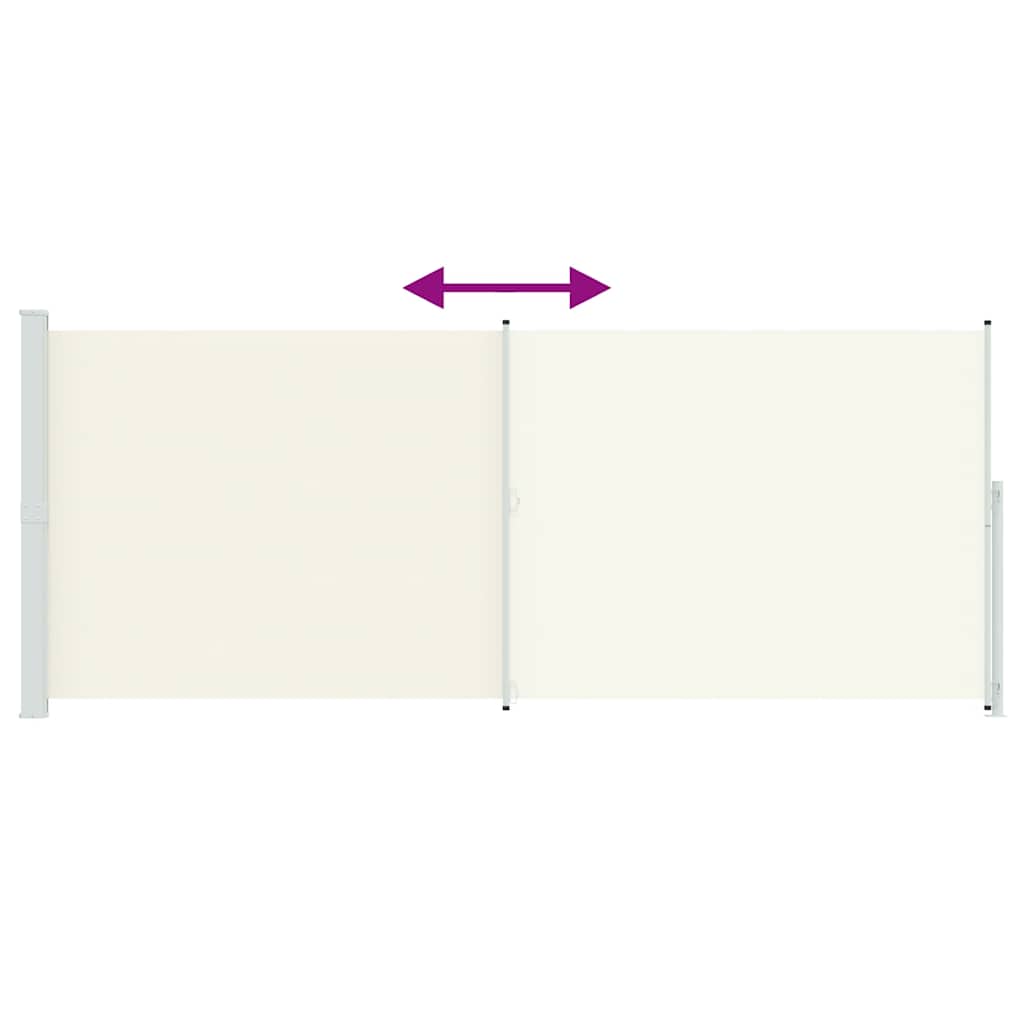 Izvelkams sānu pagalma ekrāns, krēmkrāsas, 200x500cm