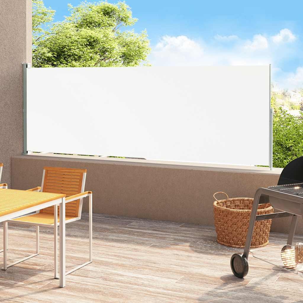 Izvelkams sānu pagalma ekrāns, krēmkrāsas, 200x500cm