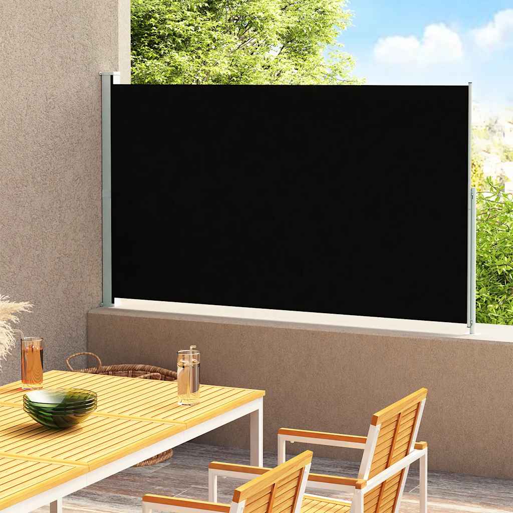 Izvelkams sānu pagalma šķērslis, melns, 220x300cm