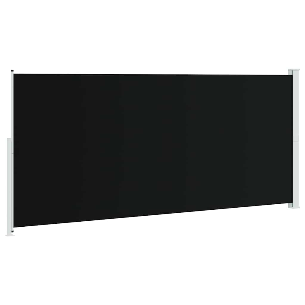 Izvelkama sāna pagalma siena, melna, 220x500cm