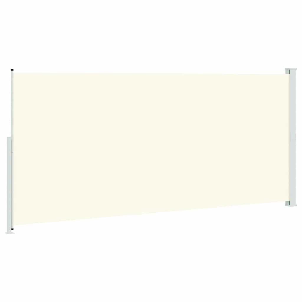 Ištraukiama šoninė kiemo pertvara, kreminės spalvos, 220x500cm