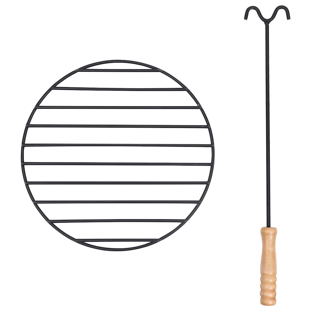 Fire pit with poker, 54x54x55cm, steel