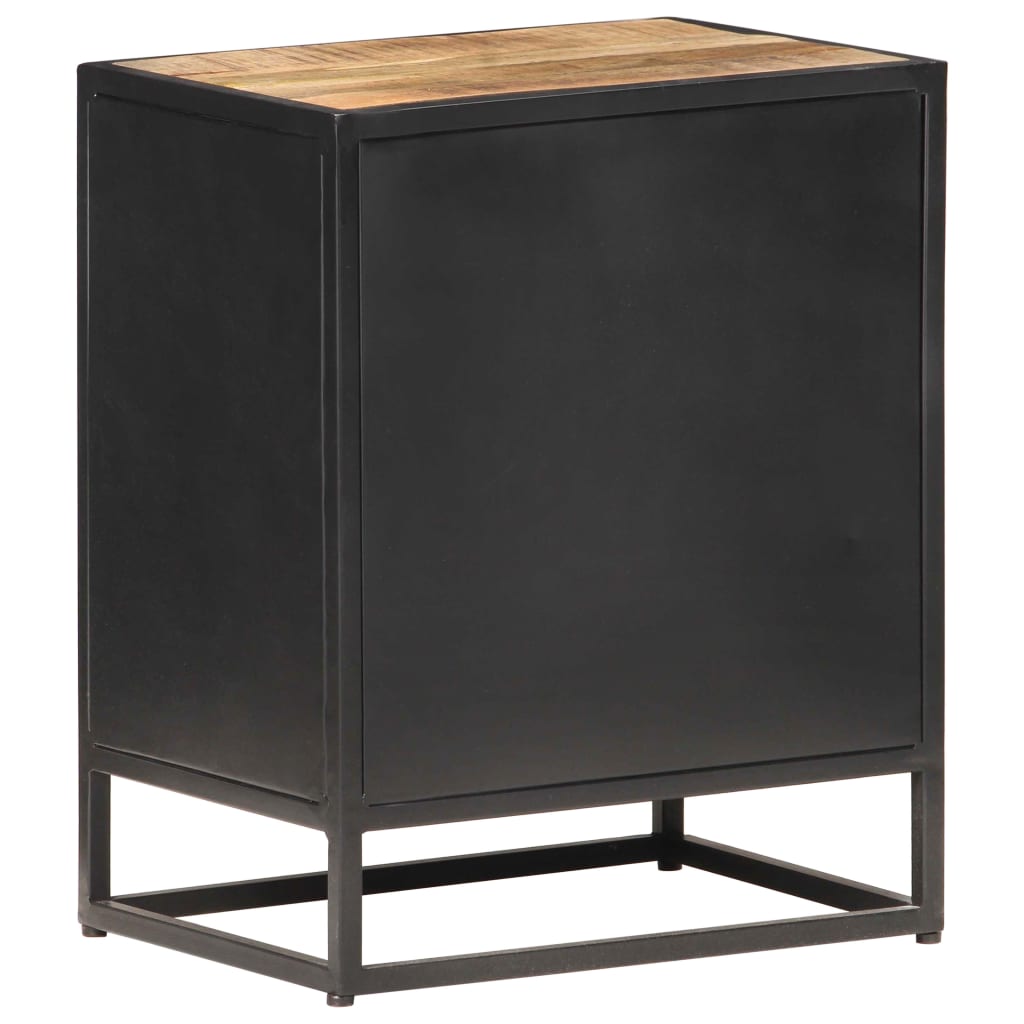 Bedside cabinet, 40x30x50cm, raw mango wood/cane