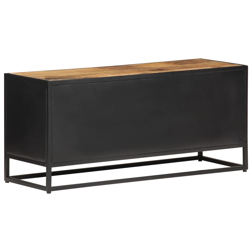 TV cabinet, 90x30x40cm, mango wood and reed