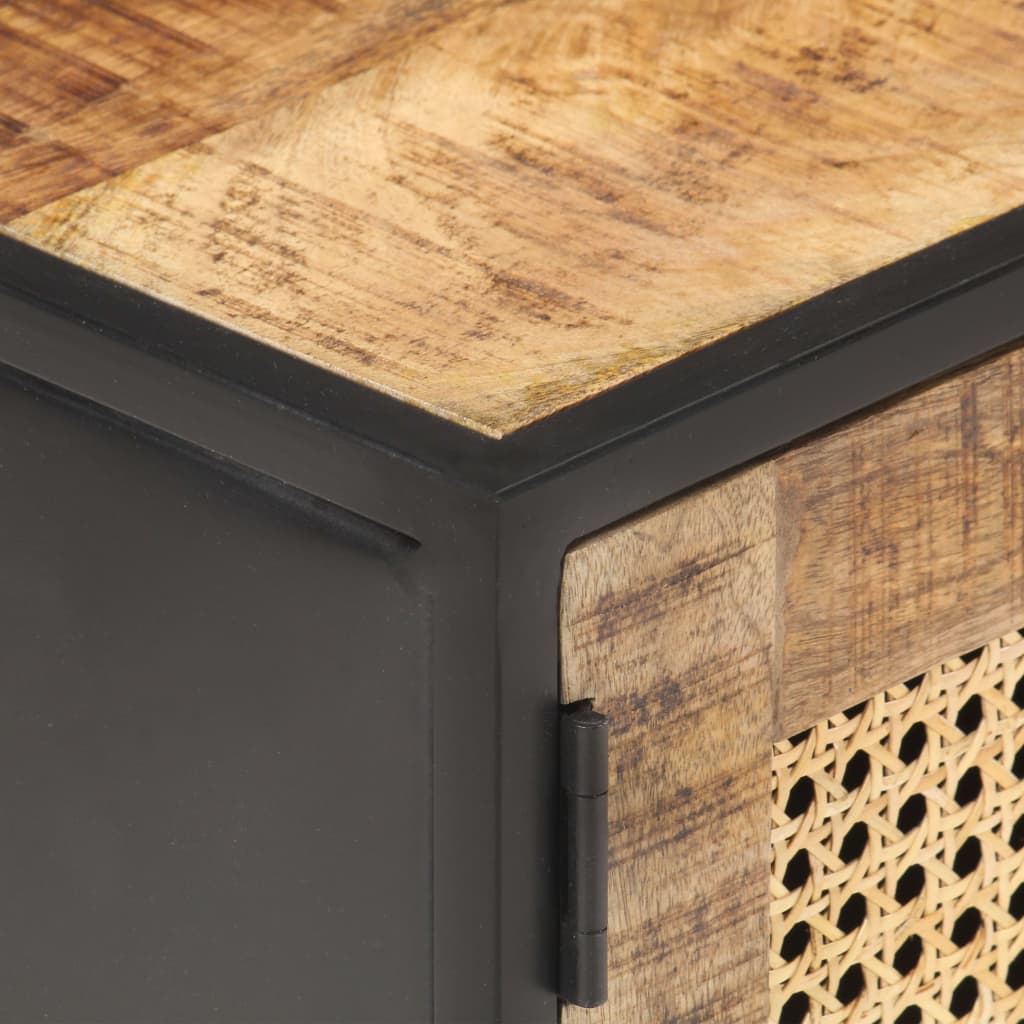 TV cabinet, 90x30x40cm, mango wood and reed