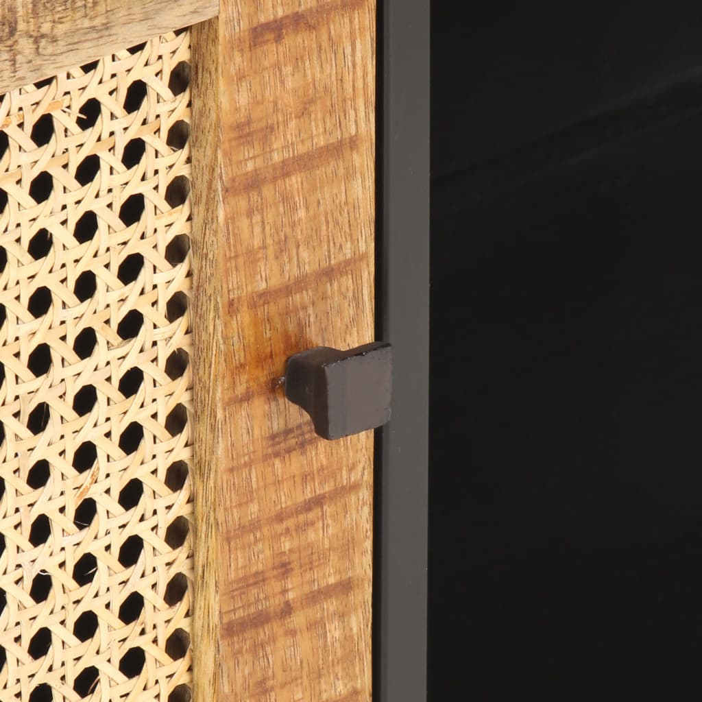 TV cabinet, 90x30x40cm, mango wood and reed