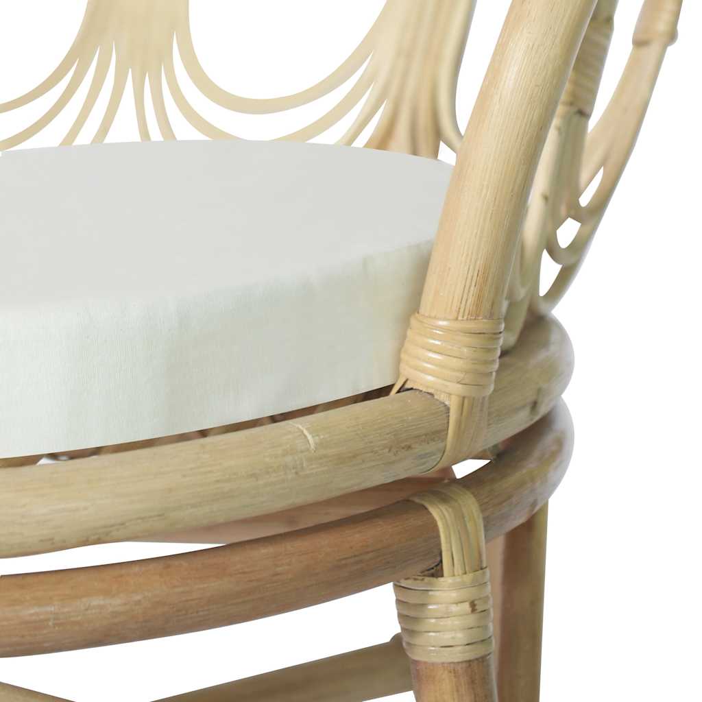 Dining chair with cushion, natural rattan and linen