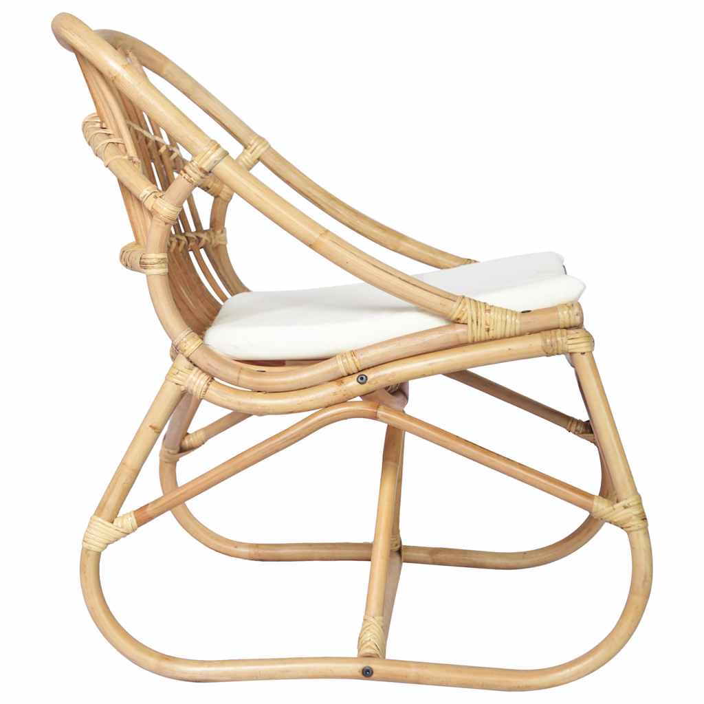 Chair, rattan and linen