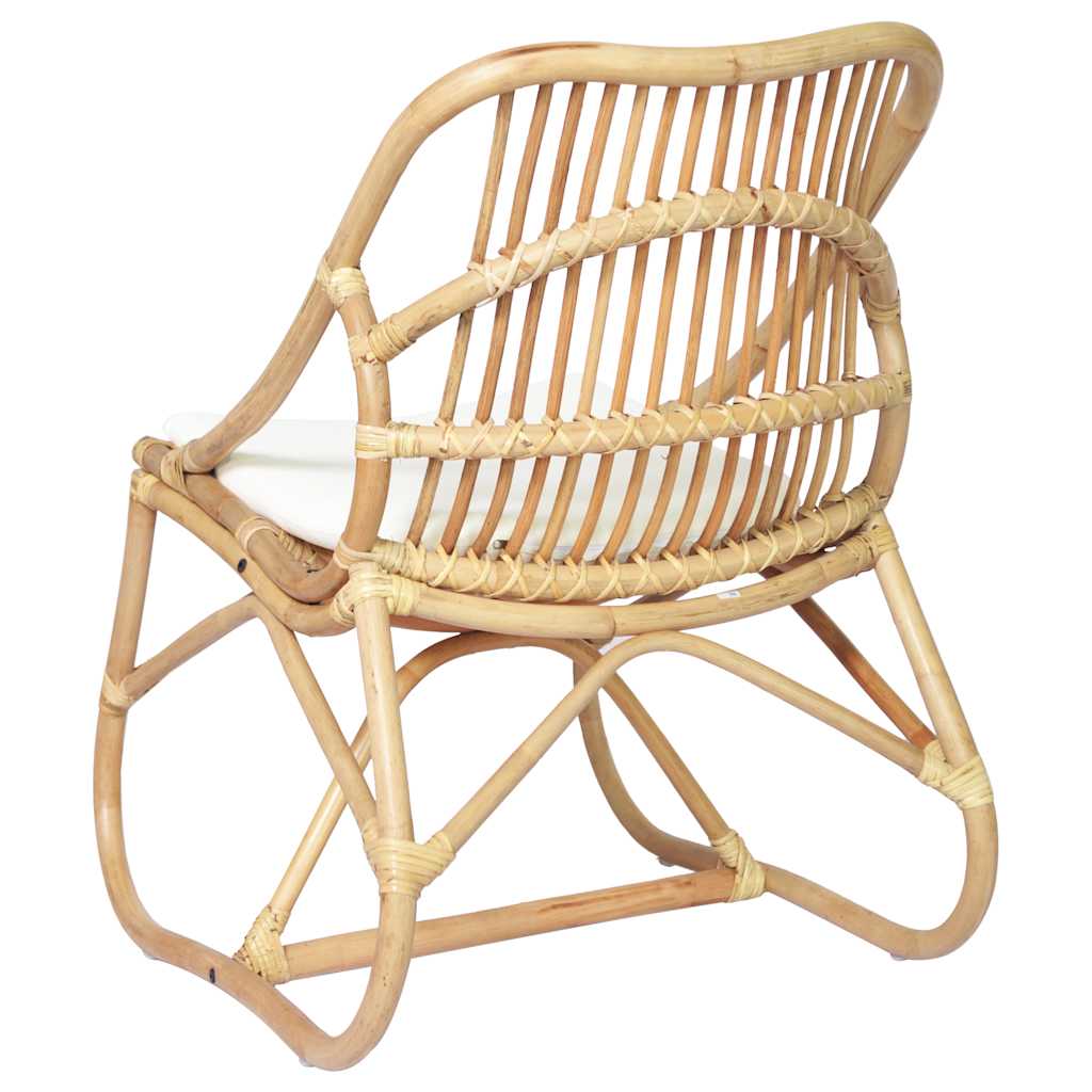 Chair, rattan and linen