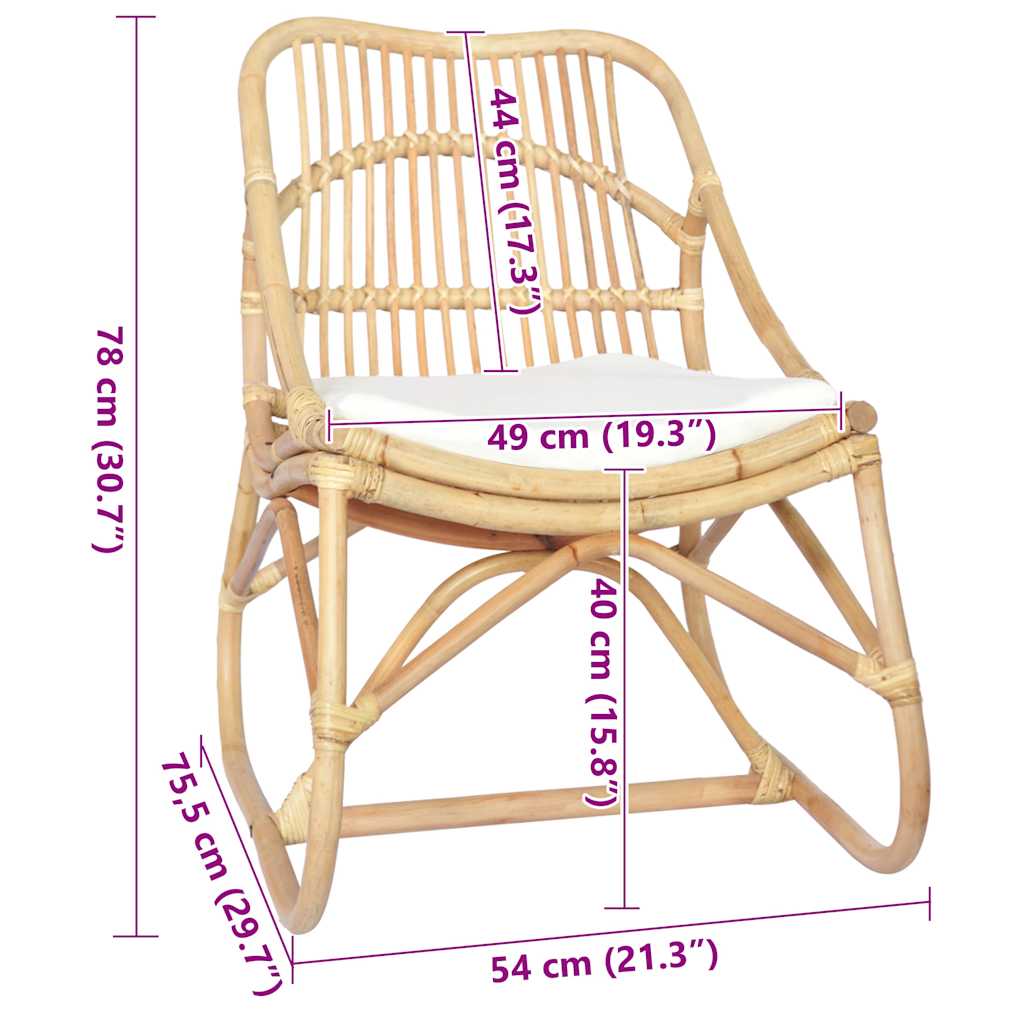 Chair, rattan and linen