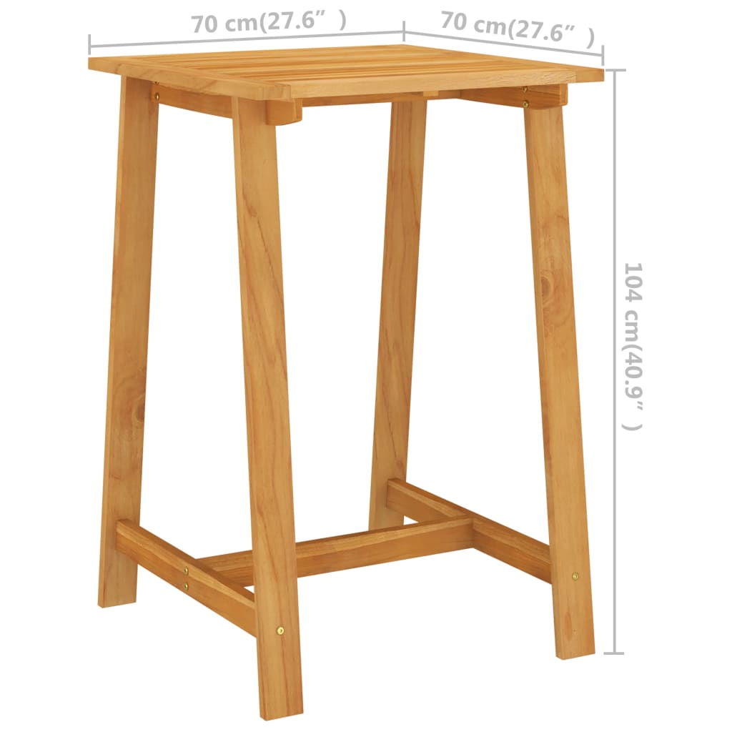 Sodo baro stalas, 70x70x104cm, akacijos medienos masyvas