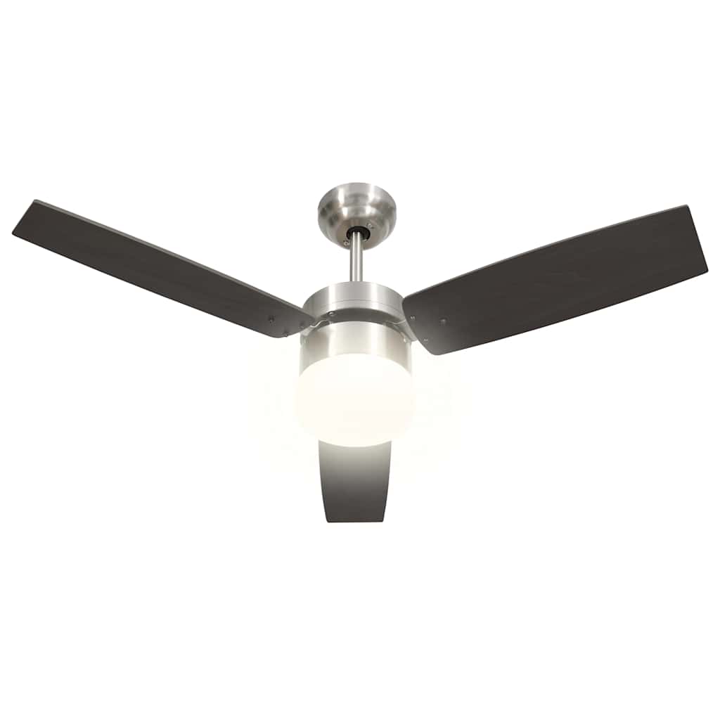 Lubinis ventiliatorius su apšvietimu ir pulteliu, rudas, 108cm