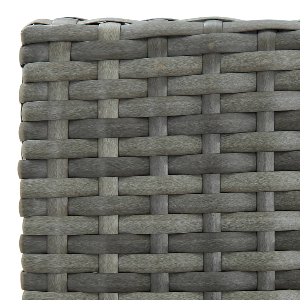 Garden Bar Stools with Cushions, 2 pcs., Grey, Poly Rattan
