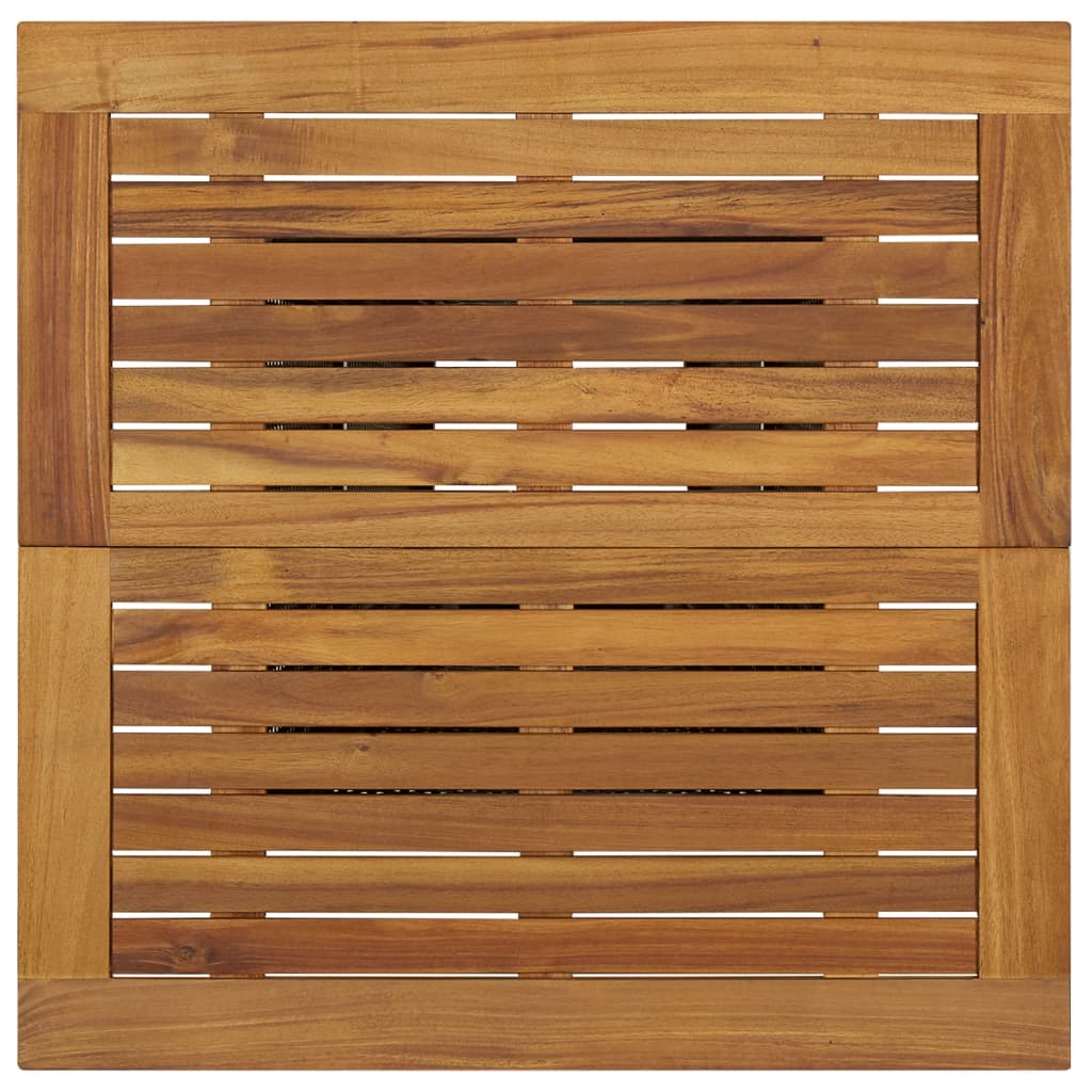 Baro staliukas, juodas, 80x80x110cm, poliratanas ir akacija