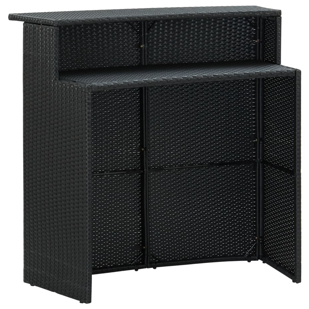 Sodo baro staliukas, juodos spalvos, 120x55x110cm, poliratanas