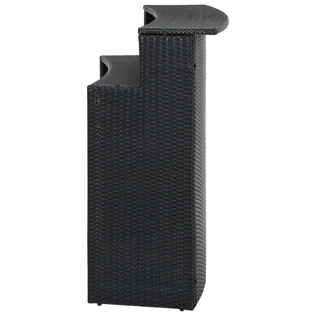 Sodo baro staliukas, juodos spalvos, 120x55x110cm, poliratanas