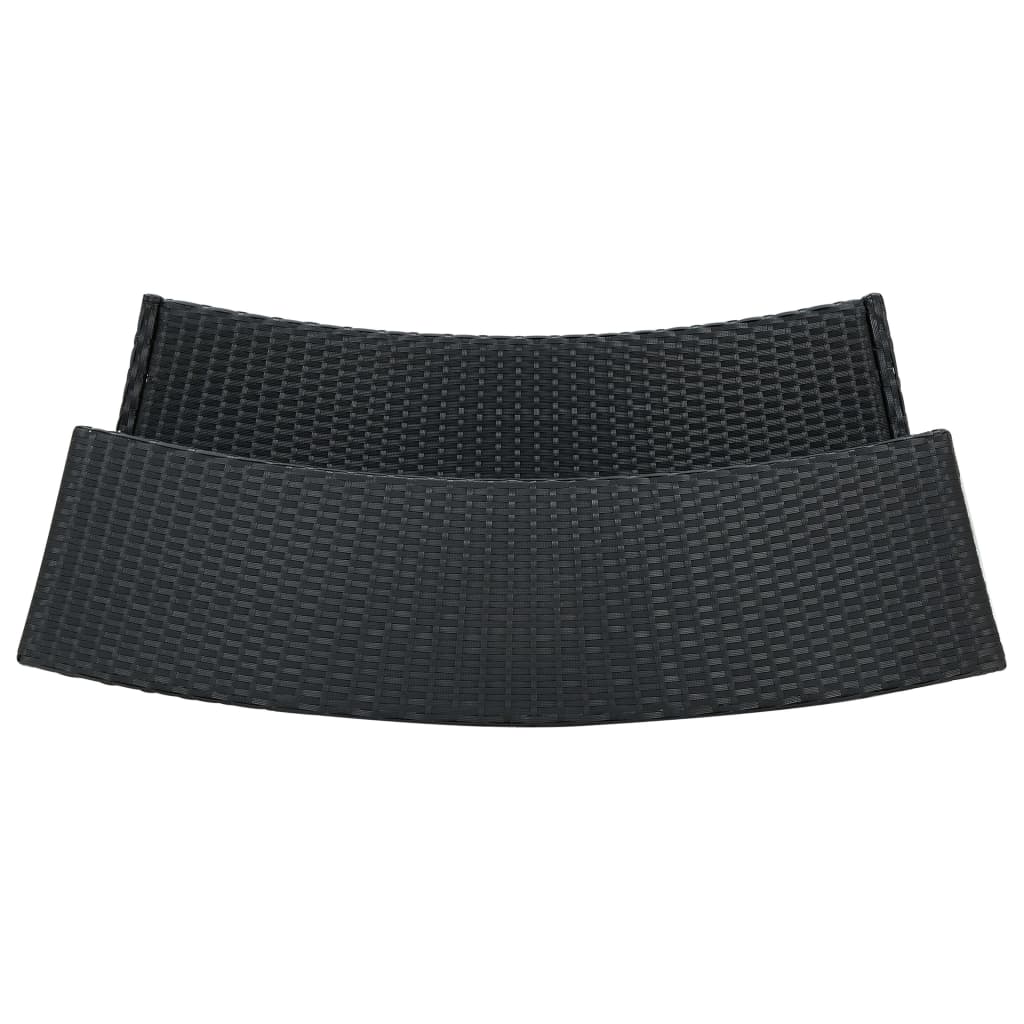 Sodo baro staliukas, juodos spalvos, 120x55x110cm, poliratanas
