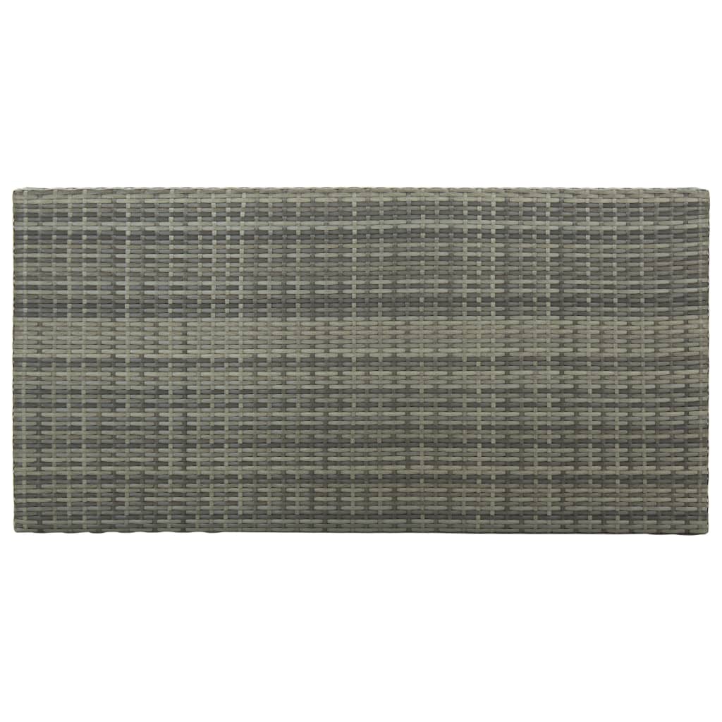 Bar Table with Shelf, Grey, 120x60x110cm, Poly Rattan