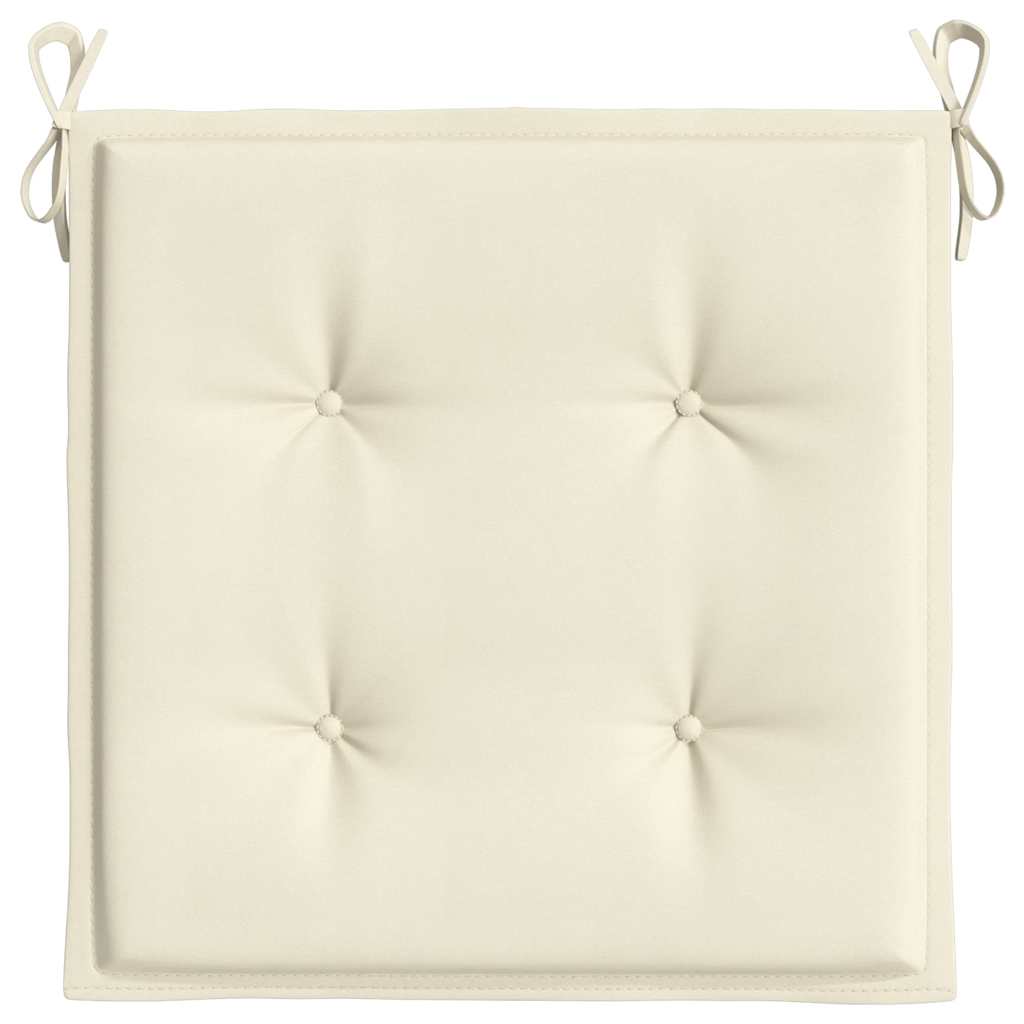 Garden chair cushions, 6 pcs, cream, 40x40x4cm, fabric