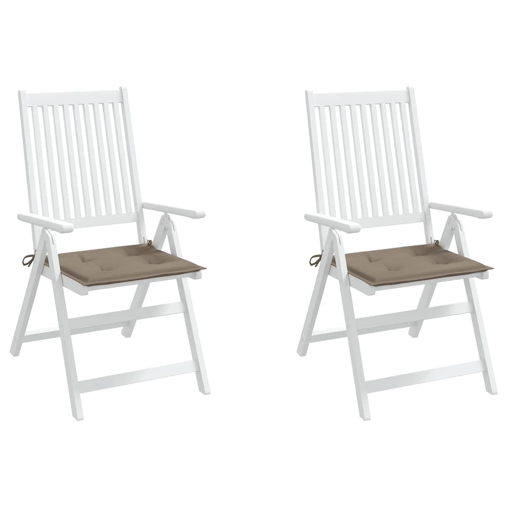 Garden chair cushions, 2 pcs, taupe, 40x40x4cm, fabric