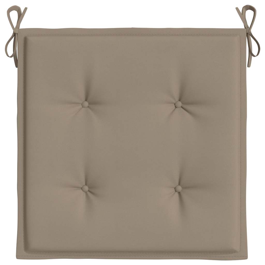 Garden chair cushions, 2 pcs, taupe, 40x40x4cm, fabric