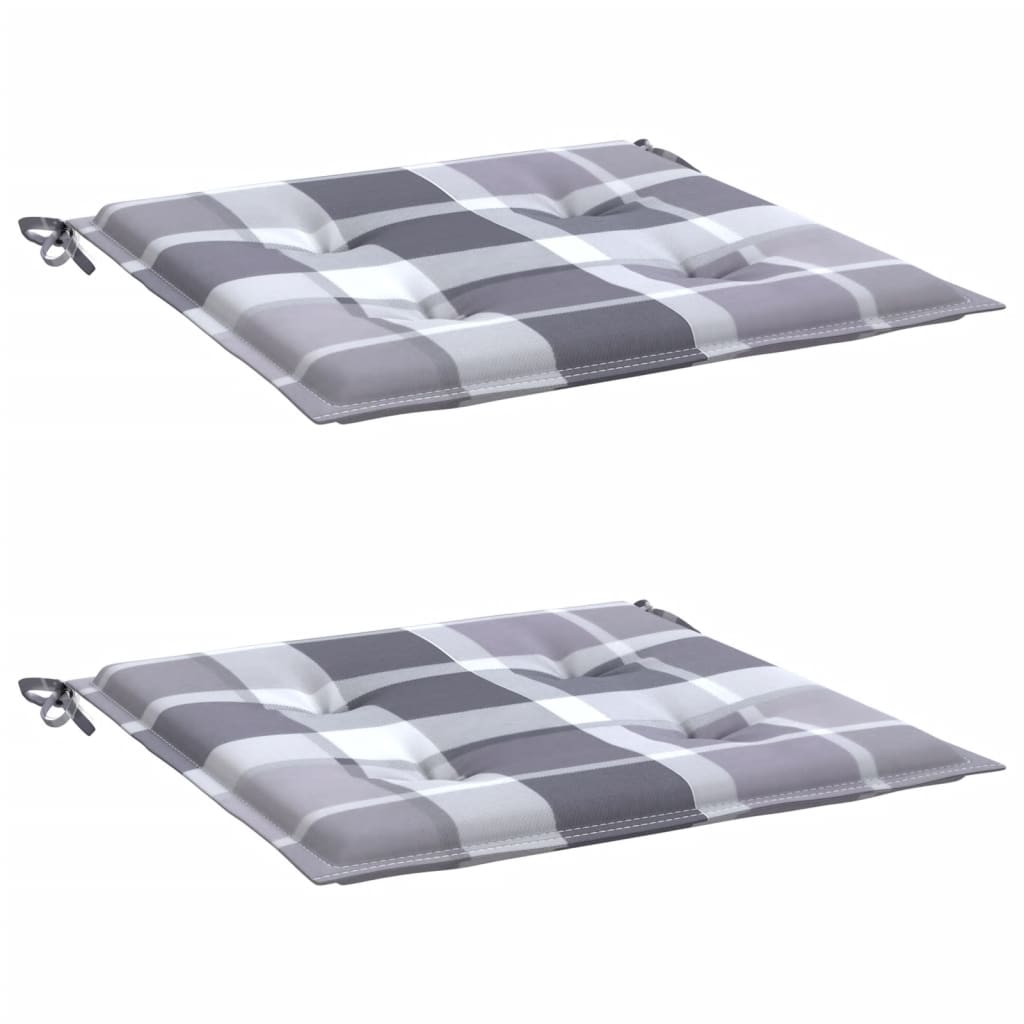 Garden chair cushions, 2 pcs, 40x40x4cm, fabric, checkered