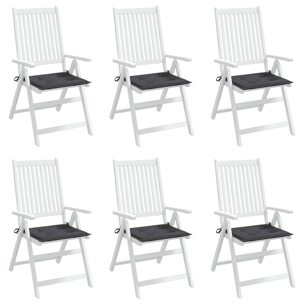 Garden chair cushions, 6 pcs., anthracite, 50x50x4cm, fabric