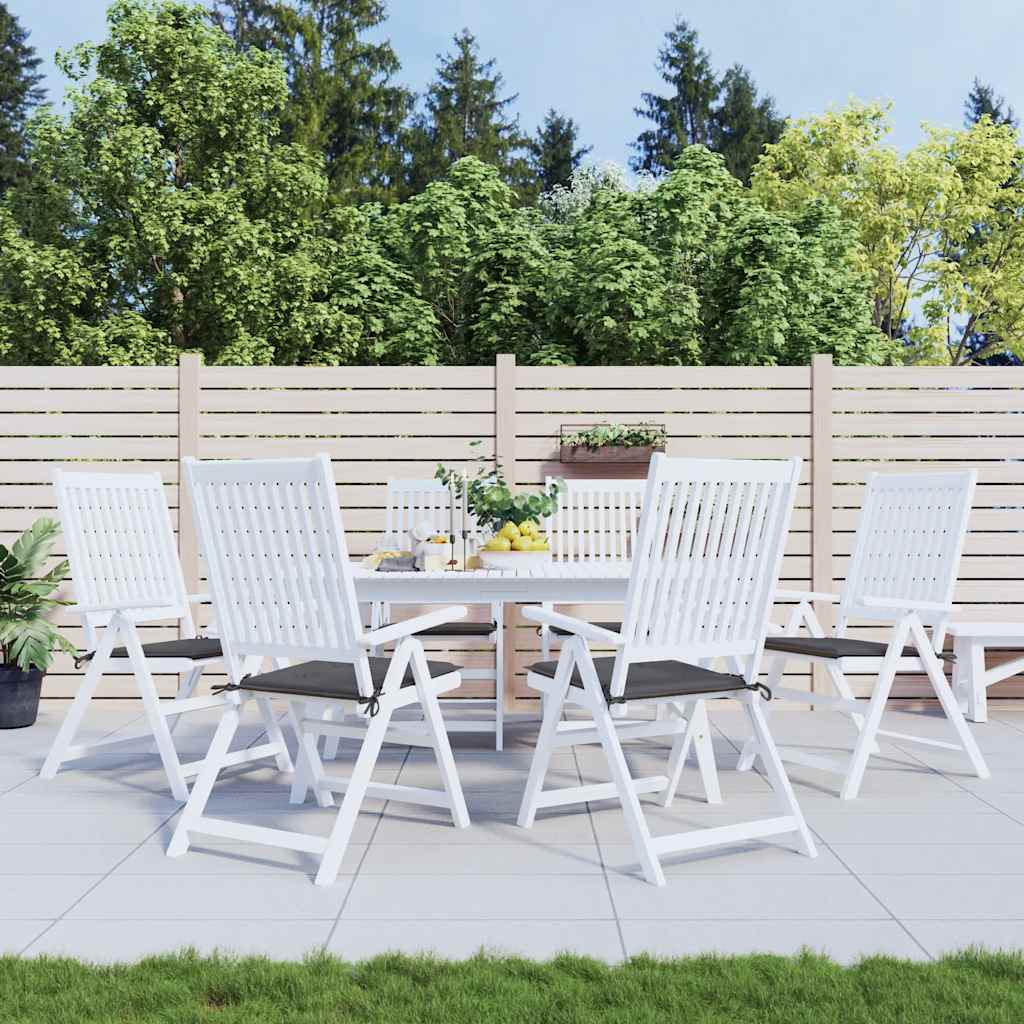 Garden chair cushions, 6 pcs., anthracite, 50x50x4cm, fabric