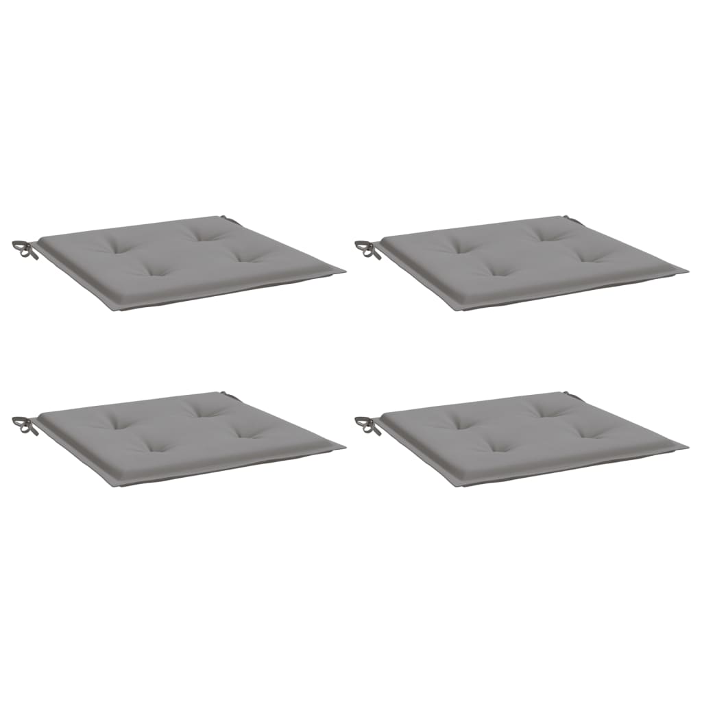 Garden chair cushions, 4 pcs, grey, 50x50x3cm, fabric