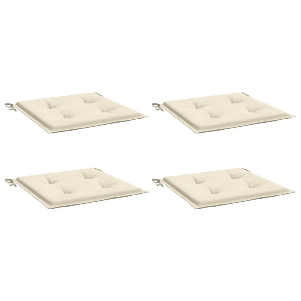 Garden chair cushions, 4 pcs, cream, 50x50x3cm, fabric