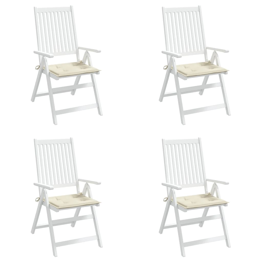 Garden chair cushions, 4 pcs, cream, 50x50x3cm, fabric