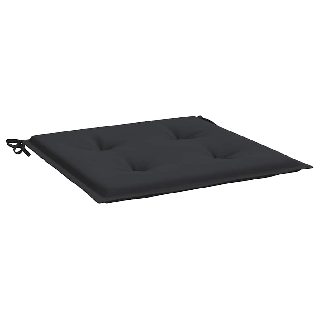 Garden chair cushions, 6 pcs., black, 50x50x3cm, fabric