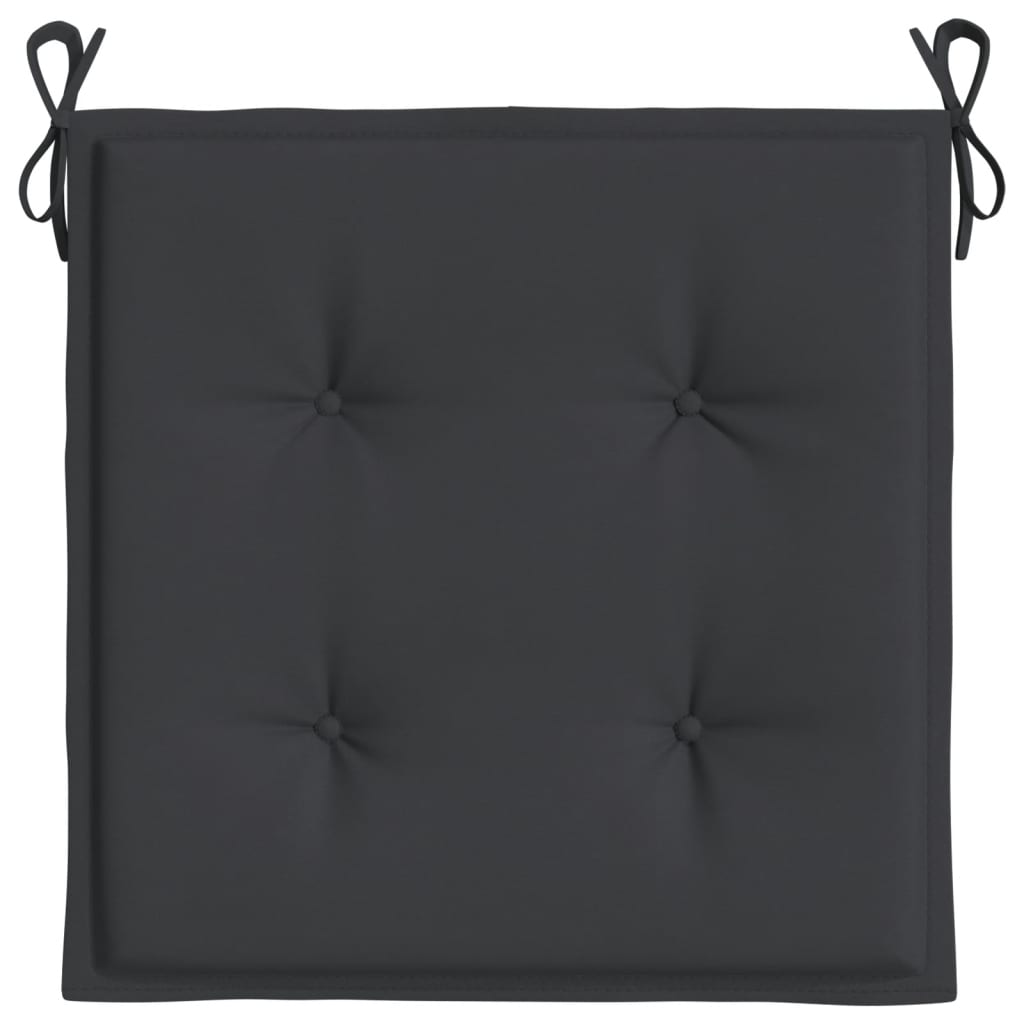Garden chair cushions, 6 pcs., black, 50x50x3cm, fabric