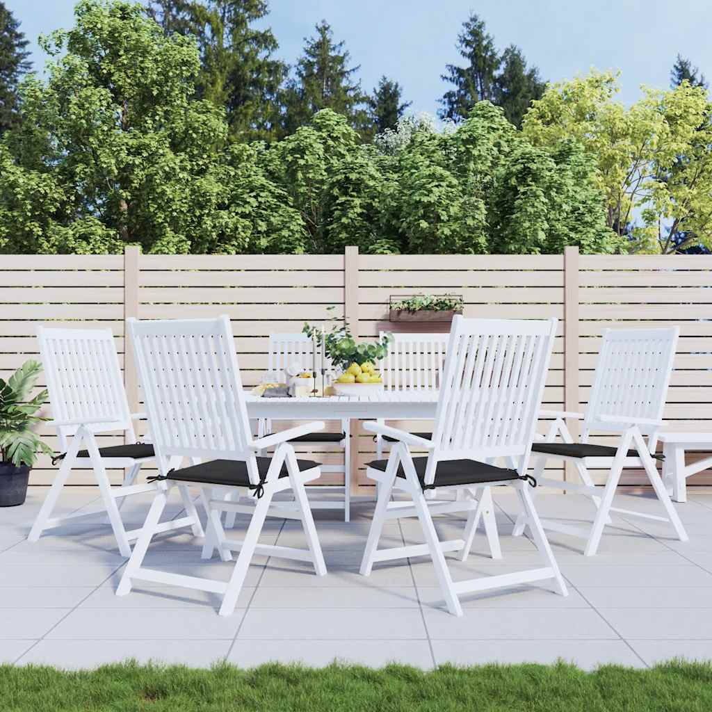 Garden chair cushions, 6 pcs., black, 50x50x3cm, fabric
