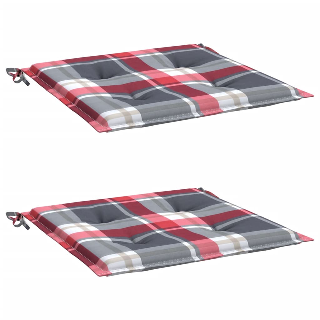 Garden chair cushions, 2 pcs, 50x50x3cm, fabric, checkered